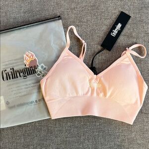 NWT Civil Regime Kelly Seamless Sports Bra Baby Pink